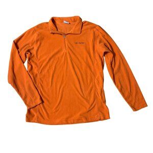 Columbia Fleece Orange Pullover Lightweight Jacket Quarter Zip Hunt Camo Large